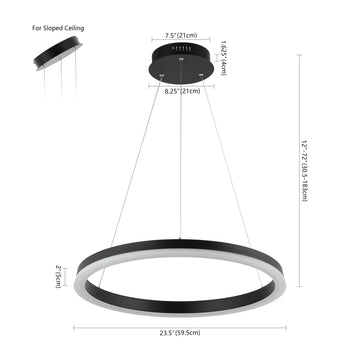 Baxter Modern Contemporary Aluminum Integrated LED Hoop Pendant